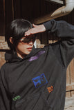 BSRXV Embroidered Organic Cotton Hoodie - Black