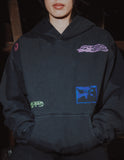 BSRXV Embroidered Organic Cotton Hoodie - Black